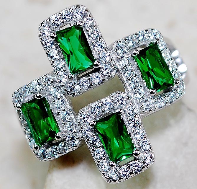 4CT Heat Treated Green Tourmaline 925 Sterling Silver Ring Jewelry Sz 6 G2-7