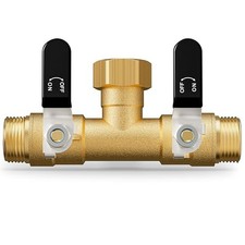 Hose Splitter 2 Way, Heavy Duty Brass Garden Hose Splitter, Water Hose Bib Sp...