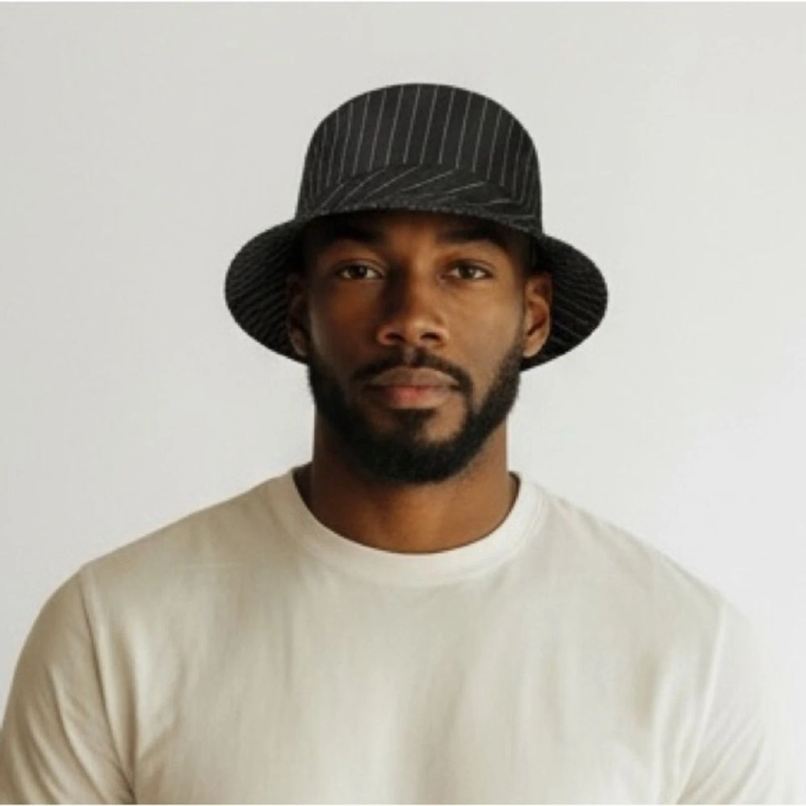 Men’s Srylish Black Pinstripe Bucket Hat