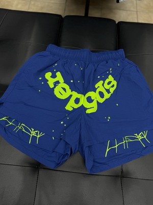 Sp5der Blue OG Double Layer Shorts Size S 100% Authentic From Drop