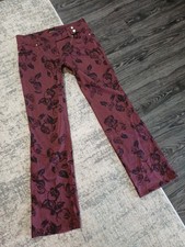 ESCADA Y2K Gorgeous Grannycore Black  Wine Velvet Roses sz 42 US 11 12 Pants
