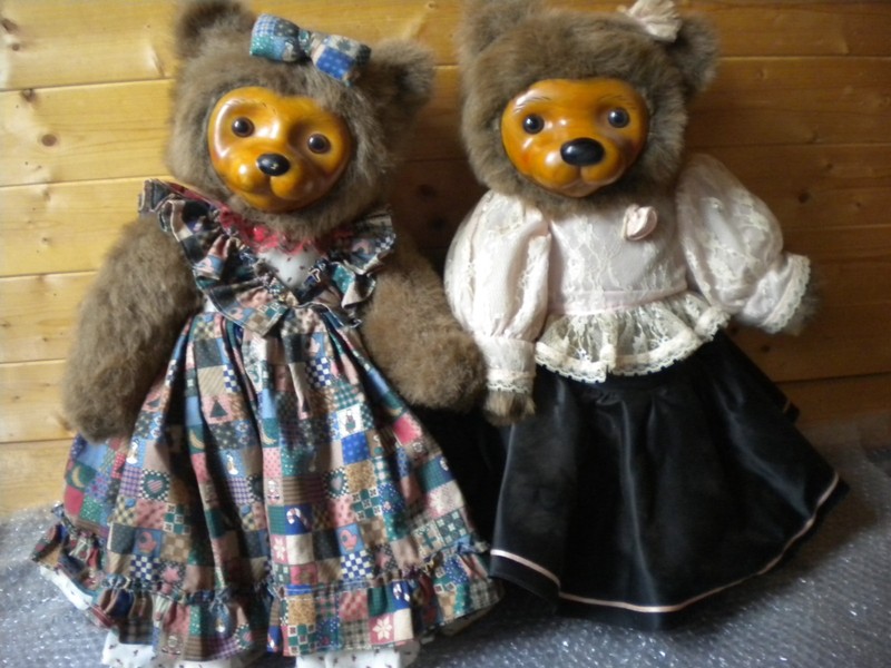 2) Beautiful Large Raikes Bears/ Dolls 21" 