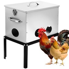 40lb Automatic Chicken Feeder, 6-Port Large Capacity Metal Poultry Feeder, Ga...
