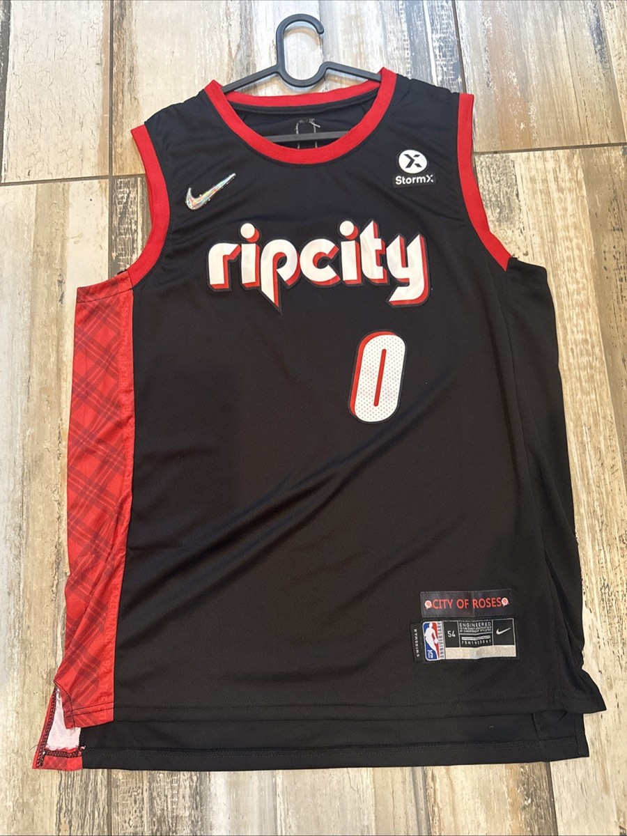 Nike Rip City Jersey Design Nike Lillard #0 City Edition Size 54