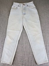 Vintage Lee Jeans Womens 8P 26x26 Light Wash Denim High Waisted Mom Made In USA