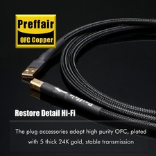 OFC Copper HI-END USB A to USB B Audio Cables Gold Plated USB Plug Nylon Brand
