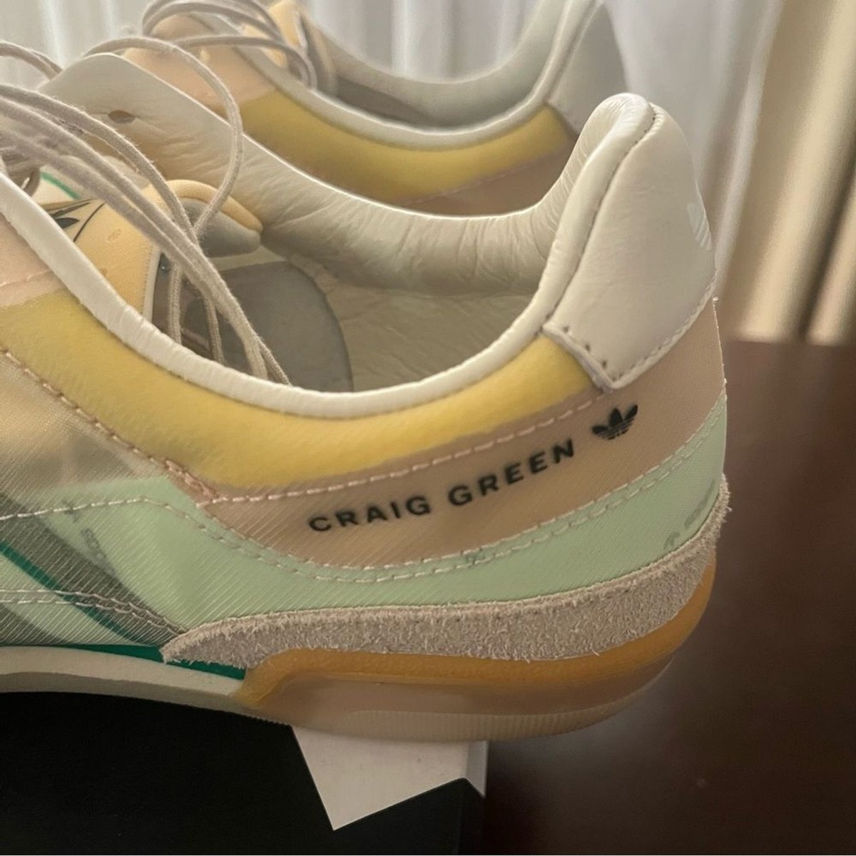 adidas gazelle silver green womens Adidas x Craig Green Men's Squash Polta AKH Cream White / Sesame / Bold  Green Low Top Sneakers