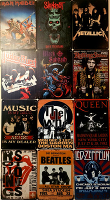 Retro Metal Musik Rock Band Plakette Blechschild Poster 20x30cm 12 zur Auswahl