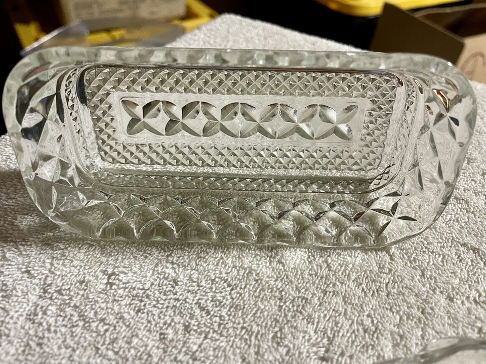 Anchor Hocking Vintage Butter Dish with Lid Clear Glass, Wexford Pattern OBO  - Image 4 of 4