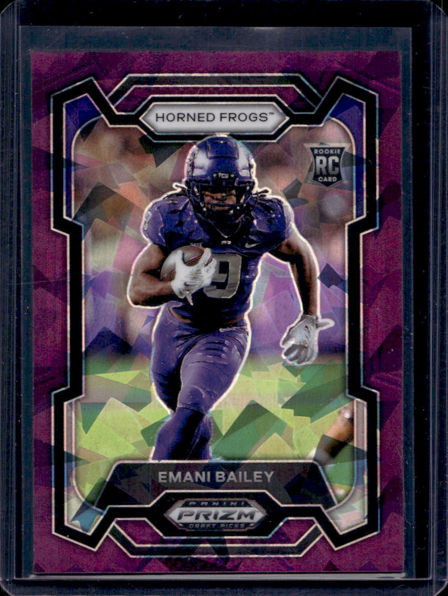 Emani Bailey 2024 Panini Prizm Draft #158 Purple Ice Rookie /149