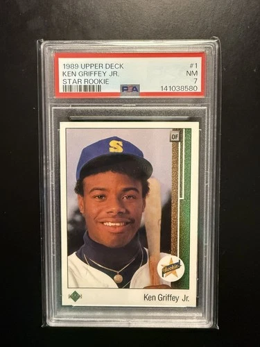 1989 Upper Deck - Star Rookie Ken Griffey Jr #1 (RC) - Nice PSA 7