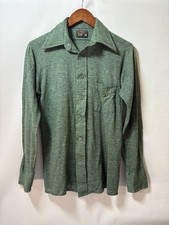 Towncraft JCPenney Tapered Green Button Up 70s Vintage Shirt Men  s M