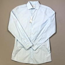 Bar III Men's Slim Fit Vintage Coral Dress Shirt, light blue small 14-14.5  65