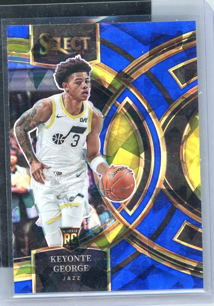 2023-24 Panini Select Keyonte George Blue Cracked Ice Premier  #109 (RC)