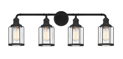 Quoizel LUD8634 4 Light 34"W Vanity Light - Black - Picture 1 of 9