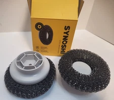 Synoshi Steel Brush Head 2-pack for Electric Spin Scrubber Heavy Duty Cleaning
