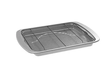  13" x 17" Aluminum Oven Bacon Baking Pan with Nesting Crisping Rack