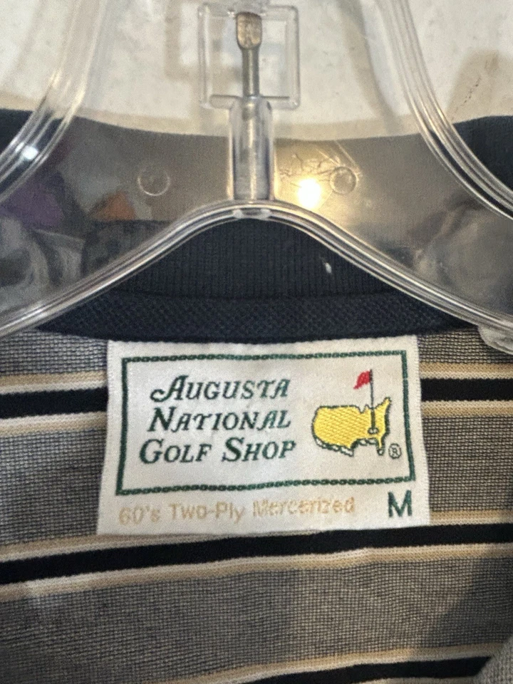 Augusta National Masters Hombre Polo Negro Mediano De Colección Algodón Mercerizado Golf Foto 2 de 4