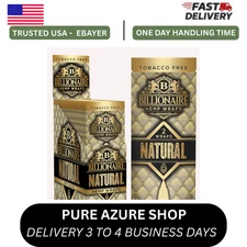 Billionaire Wraps - (Unflavored) Natural Rolling Papers (Box of 25 Pouches)