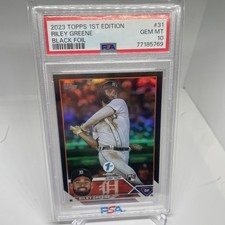 2023 Topps Series 1 1st Edition Riley Greene #31 Black Foil /25 (RC)