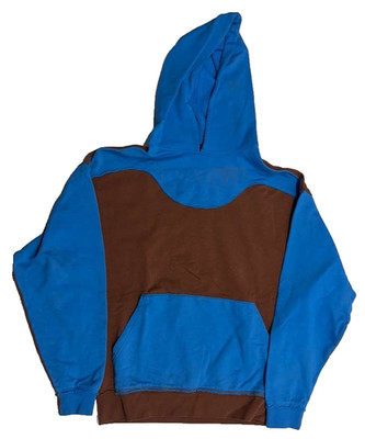 CHNGE Unisex Tasche Pullover Manschette Langärmelig Kapuzenjacke, Blau Braune, M