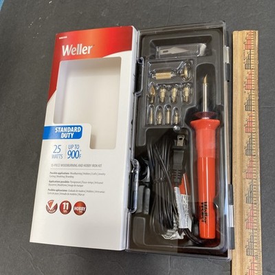 Weller 25W Soldering Iron Short Barrel Wood Burning Kit Engraver Woodworking NEW