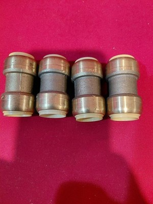 (4) Pack SharkBite Max  (3/4 x 3/4 Inch)  Slip Coupling - Push to Connect Brass 