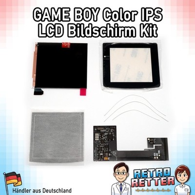 GameBoy Color IPS LCD Bildschirm Schwarz XL GBC Q5 Retro Funny Pixel Playing