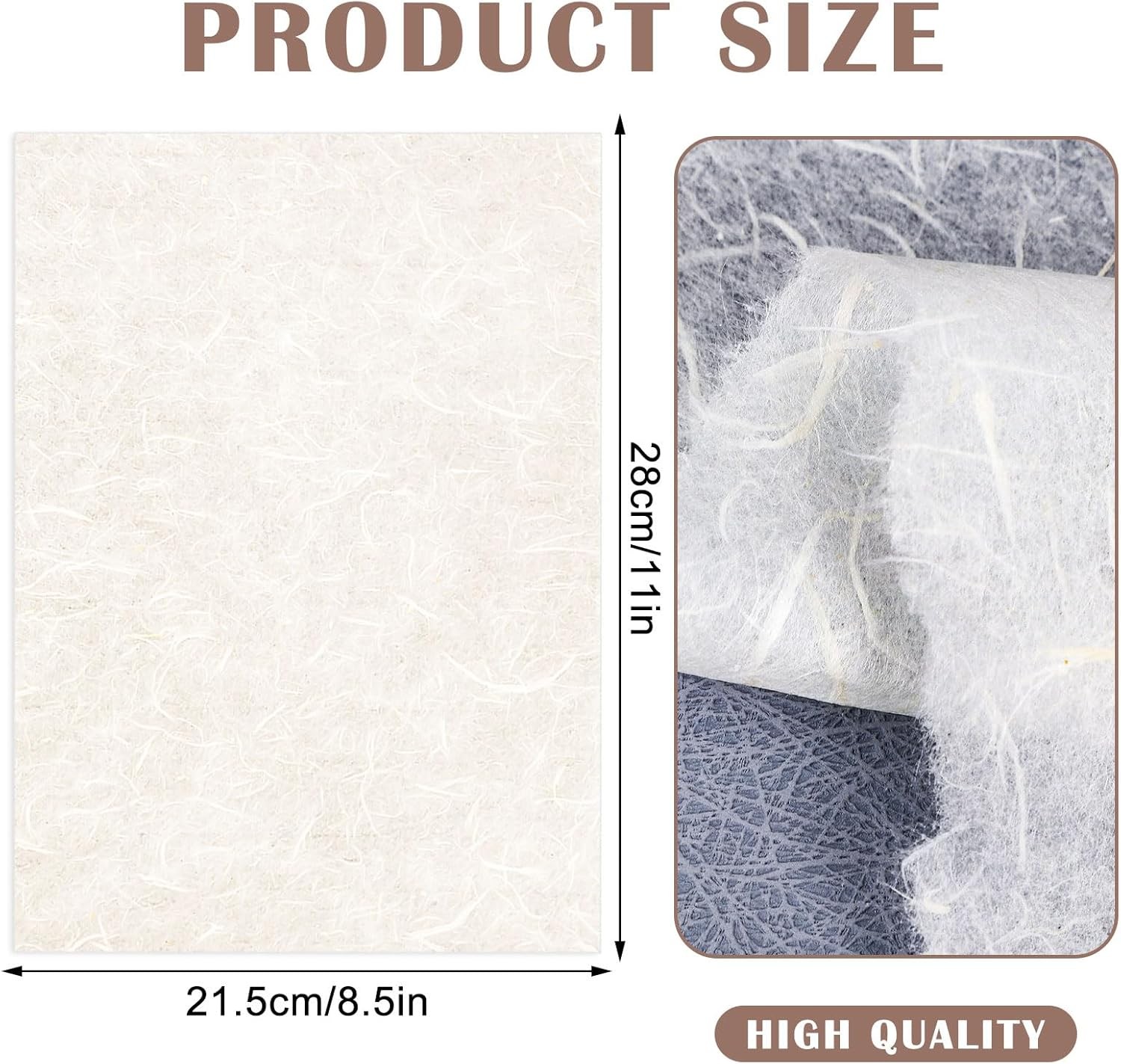 60 Sheets Mulberry Paper 8.5 x 11, Rice Paper Handmade Decoupage Sheets for Writ