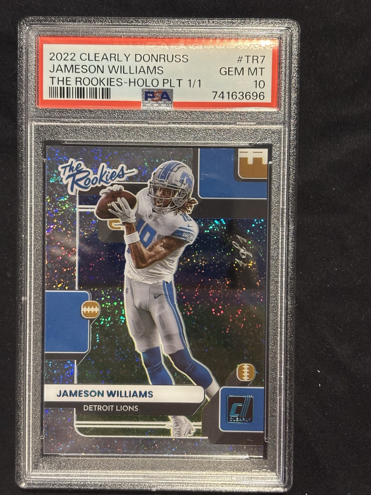Jameson Williams Panini Clearly Donruss the Rookies #TR7 Holo Platinum 1/1