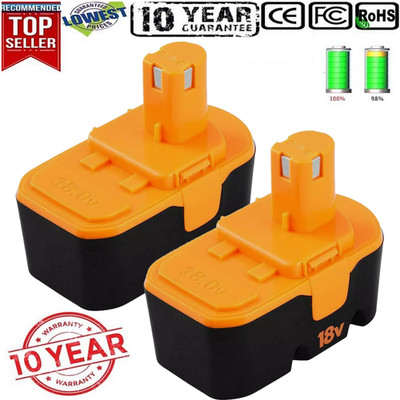 2x Ersatz für Ryobi 18 V 18 Volt PLUS 4800mAh Akku P100 13022 ABP1801 NI-MH