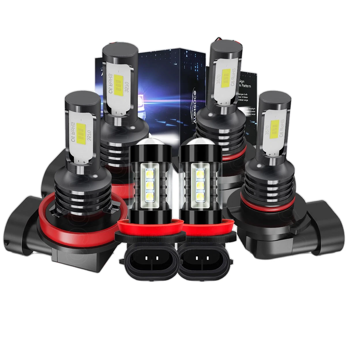 For Ford Taurus 2008-2009 LED Headlights Bulbs High Low Beam Fog Light 36000LM