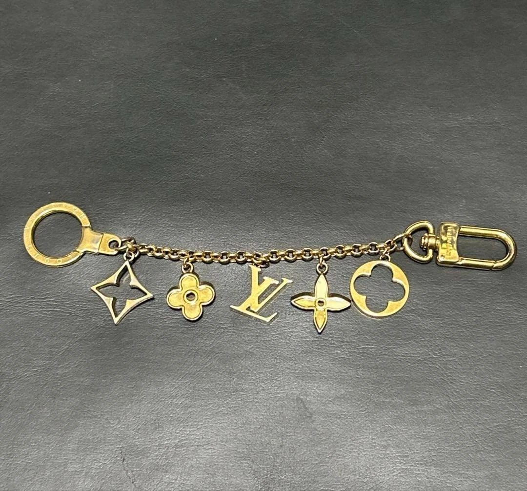 LOUIS VUITTON（LV） Autentico portachiavi LOUIS VUITTON borsa ciondolo catena Fleur de Monogram M65111 con scatola