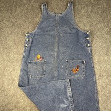 Vtg Winnie the Pooh Overall Dress Denim Embroidered Piglet Tigger Sz 24W Cotton