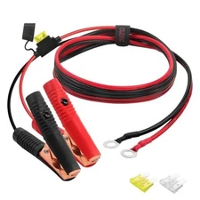  4FT/1.2m 14 AWG Extension Cord Eyelet Terminal with Battery Clamp 12V/ 24V 
