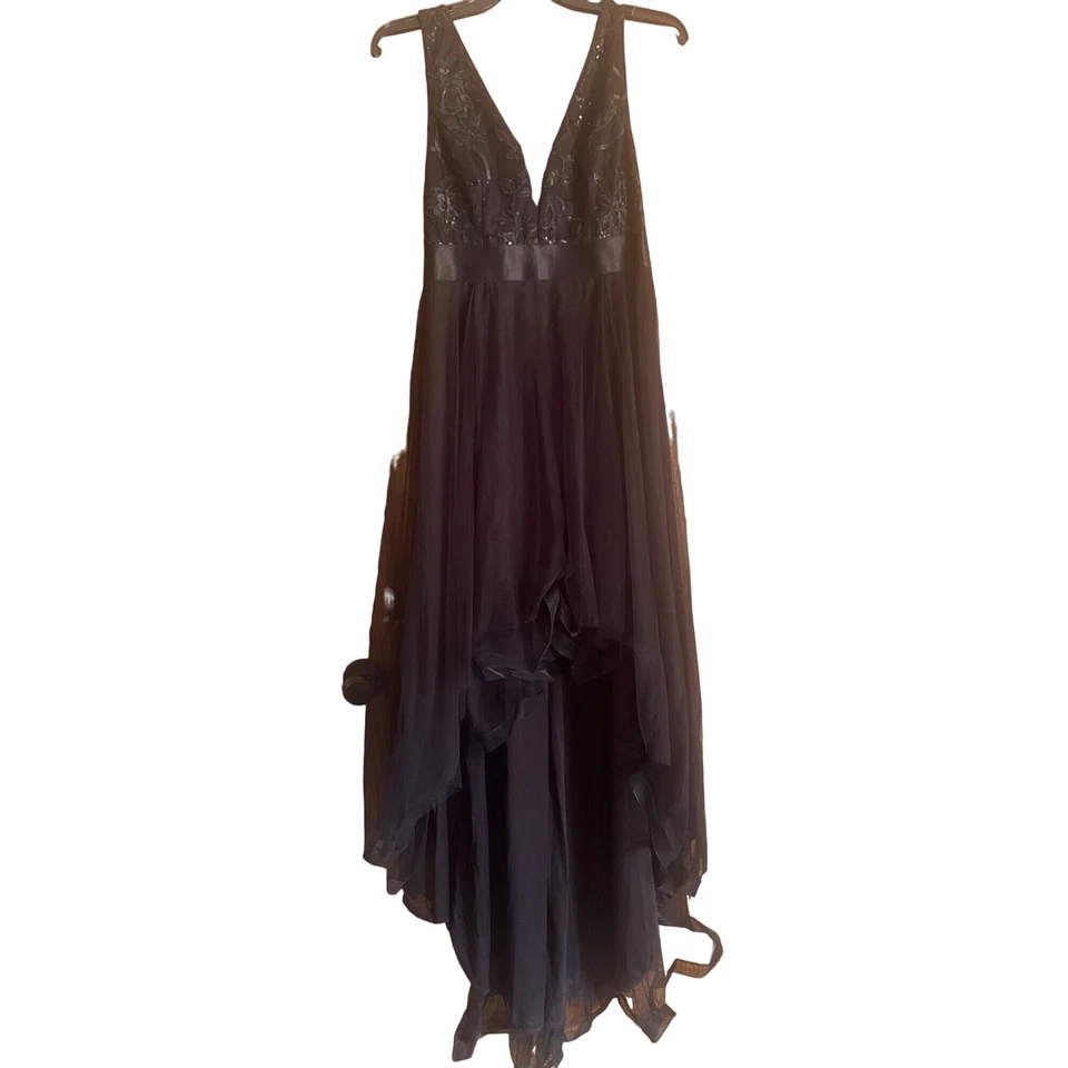 Tulle Lace Dress Sequins L Skeleton Bride Black Wedding Goth Fairy Whimsigoth - Image 3 of 4