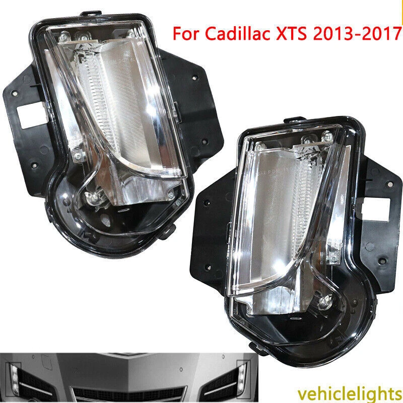 Left+Right Side For 2013-2017 Cadillac XTS LED Daytime Running Bumper Fog Lights - Imagem 2 de 4