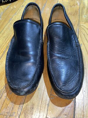 Gucci Mens Black GG Supreme Leather Loafers Size 42 - Main Image