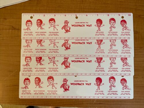 PRIVATE SALE 4X 1974 NC Ststr Wolfpack Plastic Ruler Lot - Picture 1 of 3