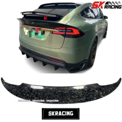 Fits Tesla Model X Sedan 2016-2024 Real Carbon Fiber Rear Trunk Lip Spoiler Wing