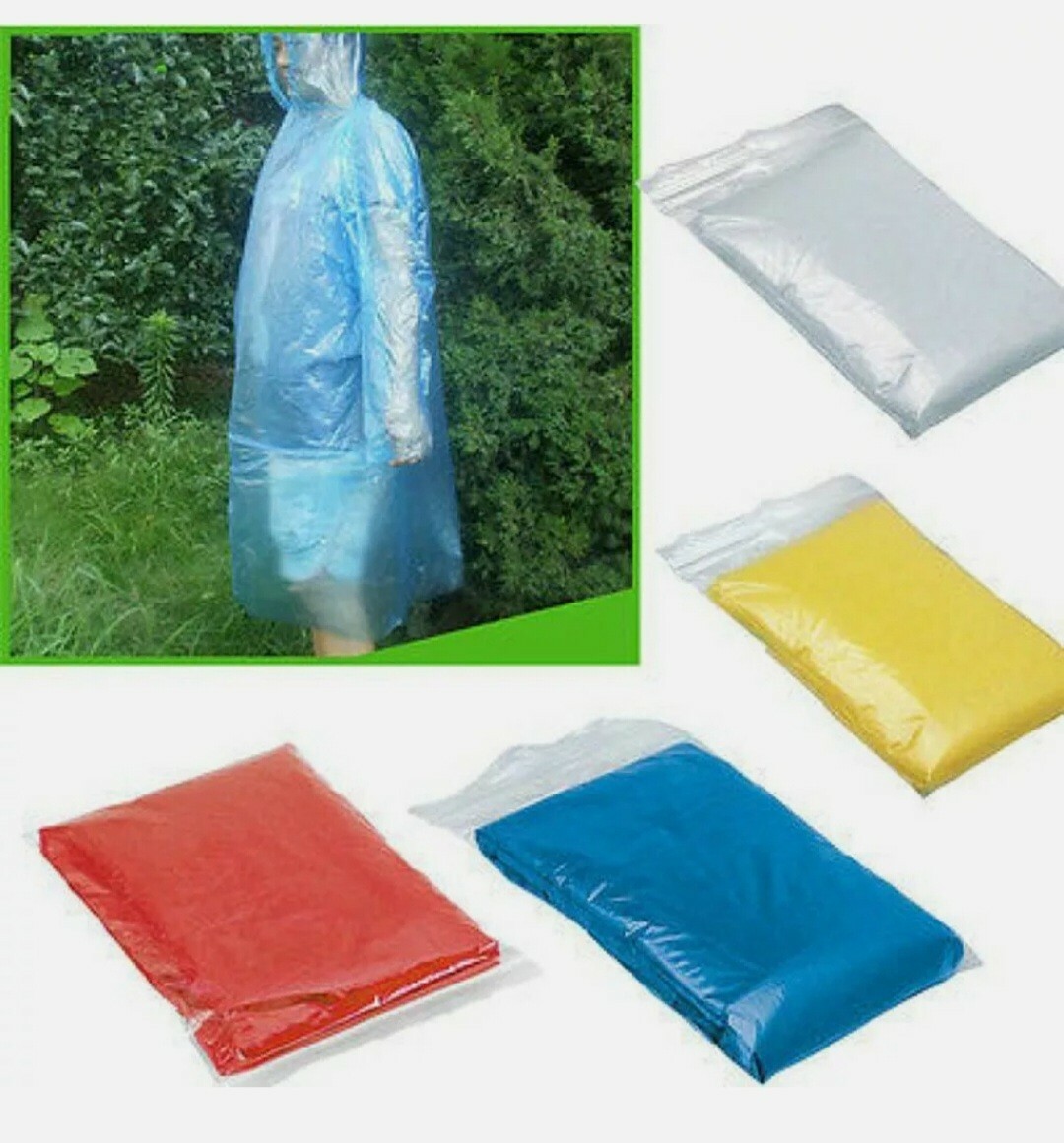S Disposable Adult Emergency Rain Coat Poncho Hiking Concert Game