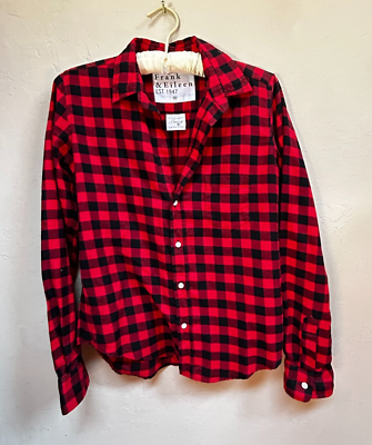 Frank & Eileen Red Black Gingham Check Woven Cotton Barry Shirt