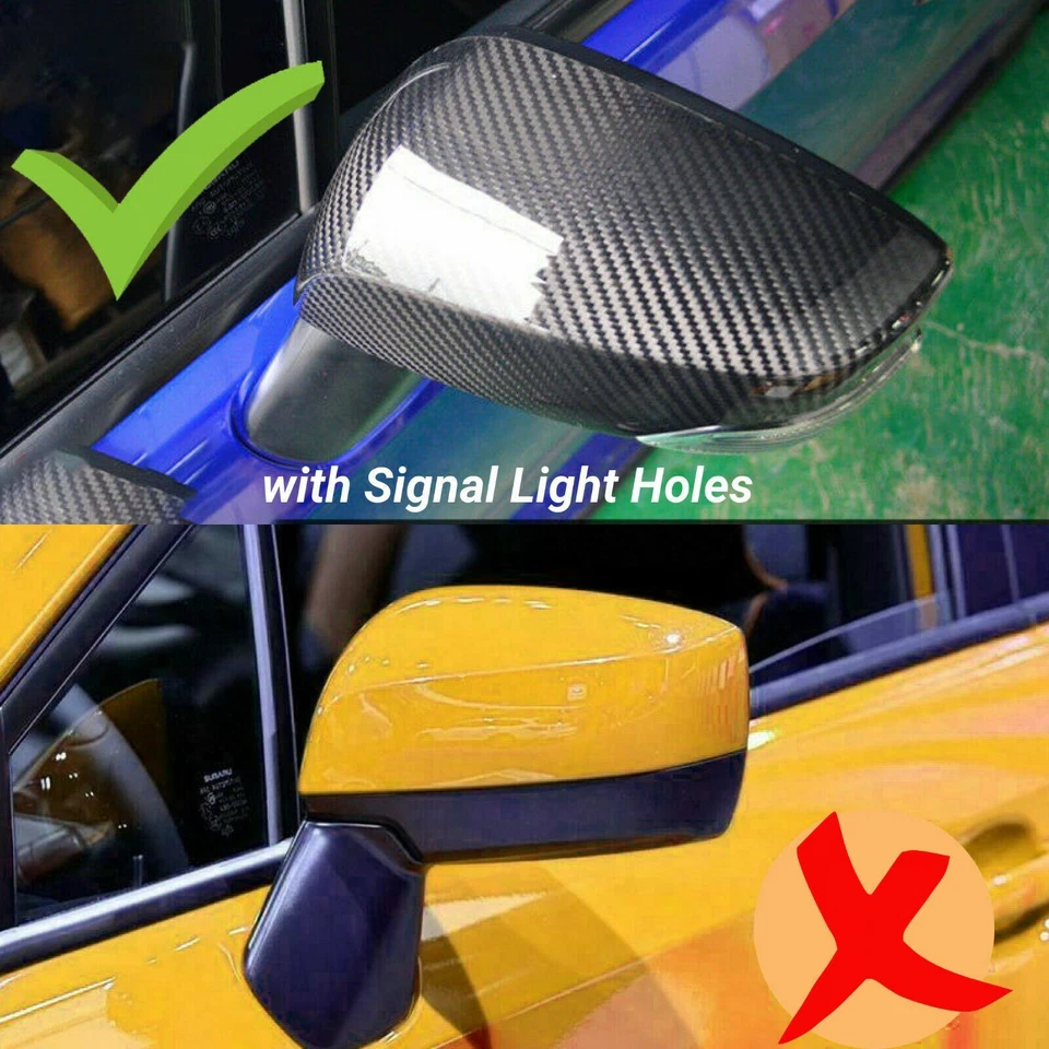 Se adapta a Subaru WRX STI 2015-21 Tapa de tapa de espejo retrovisor de puerta lateral fibra de carbono real Foto 2 de 4