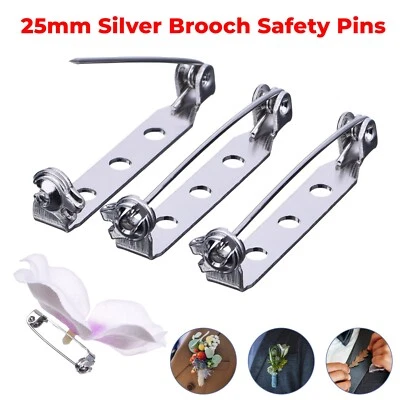 10/50/100pcs Back Pins Clasp Bar Brooch Safety Pins for Craft Jewellery Making - Image 1 of 4