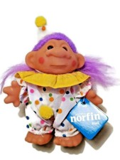 Dam Norfin Troll Doll Clown 6" Purple Hair NWT