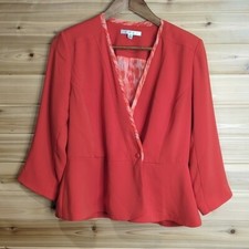 CAbi Orange Cropped Jacket Women  s 4  Jane  Lightweight Spring Casual Blazer