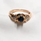VINTAGE STERLING SILVER DARK BLUE CZ BAND RING ~ SIZE 7.75