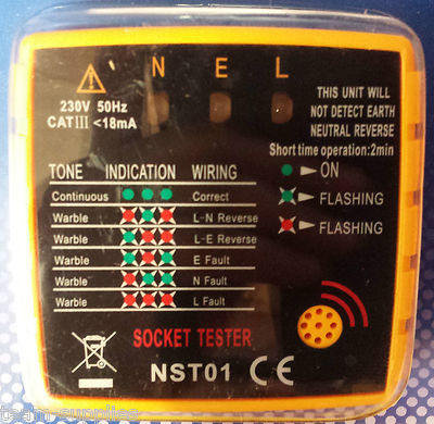 PRO NETZSTECKER UK STECKDOSE TESTER 13A C/W SUMMER & LED ELEKTRISCHE VERKABELUNG PRÜFEN