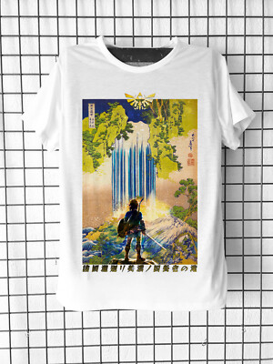 Zelda und Hokusai Cascade T-Shirt Manga Animiert Japanisch Mixed & Child