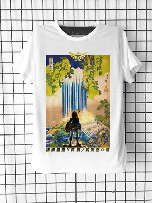 Tee-shirt Zelda et Cascade de Hokusaï Manga Animé Japonais Mixte et enfant - Photo 1/4